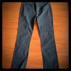 Kenneth Cole slim fit black pants with plaid print